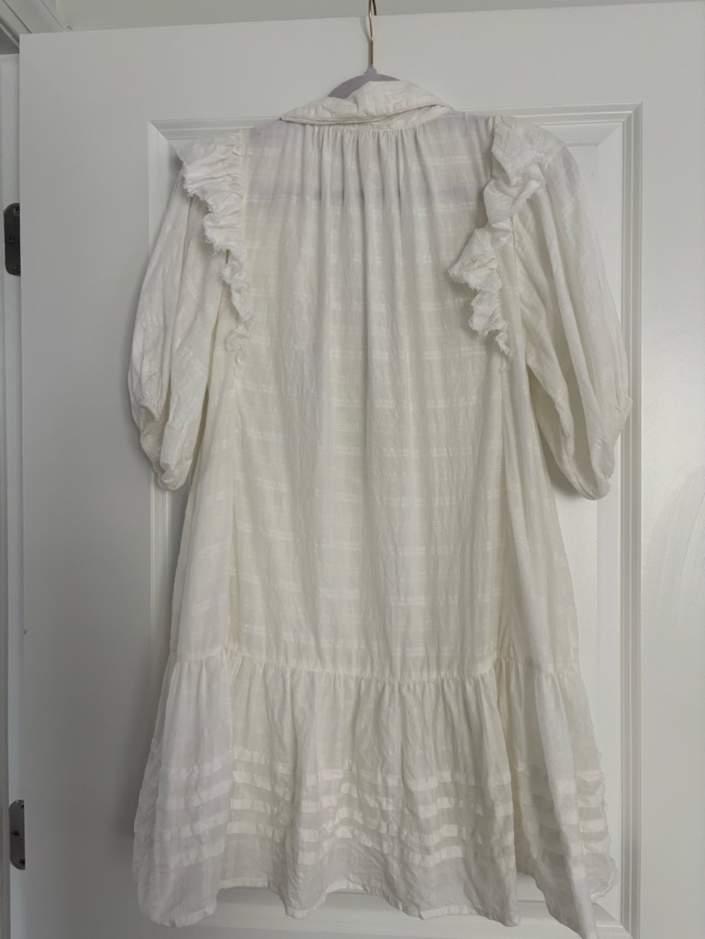 Free People White Ruffled Peasant Style Dress - Picture 4 of 5
